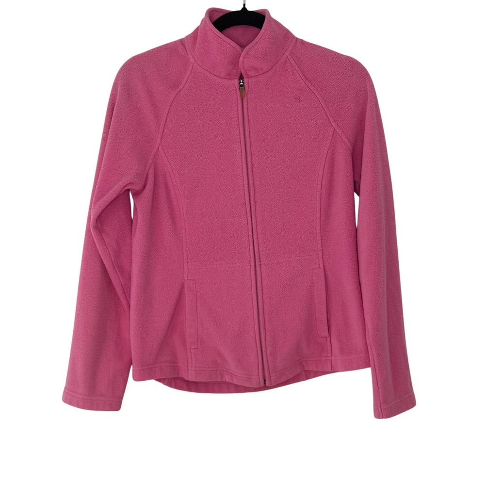 Lilly Pulitzer Small Pink Fleece Jacket Full Zip Warm Polyester Pullover‎